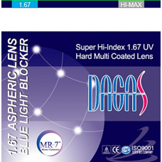Линзы полимер 1.67 AS  BLUE LIGHT BLOCKER